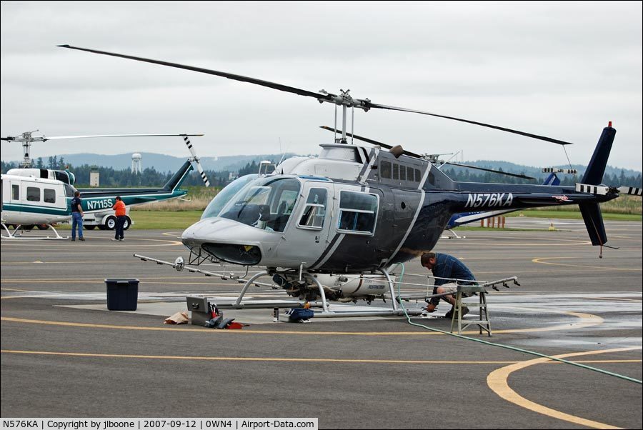 N576KA, 1976 Bell 206B C/N 1971, N576KA on the ground at Olympia Heliport