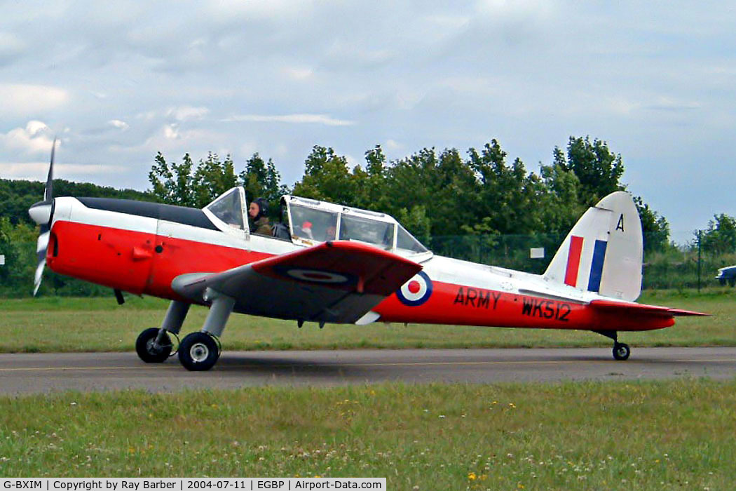 G-BXIM, 1951 De Havilland DHC-1 Chipmunk 22 C/N C1/0548,  DHC-1 Chipmunk T.10 [C1/0548] Kemble~G 11/07/2004. Seen at the PFA Fly in 2004 Kemble UK. Also wears former Military marks of WK512 coded A.