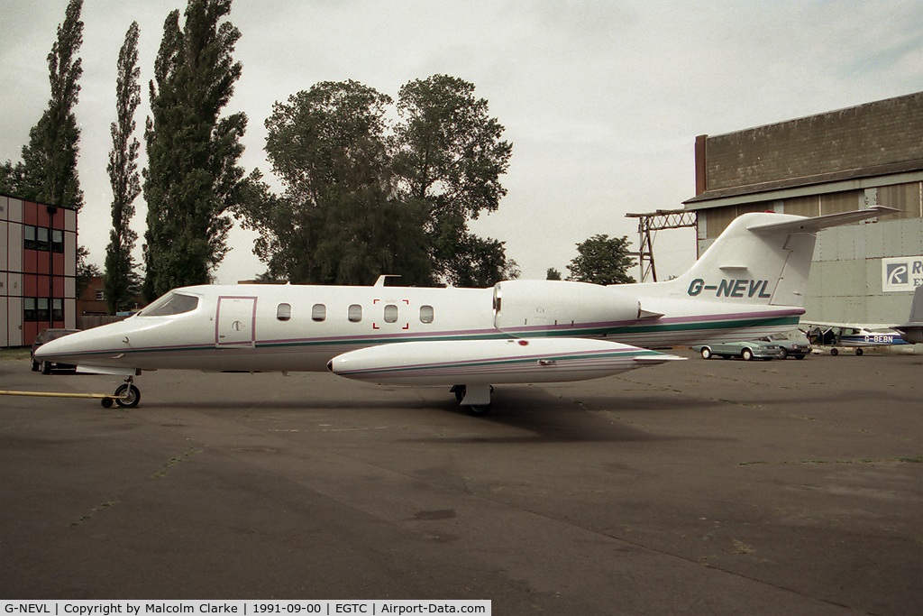 G-NEVL, 1990 Learjet 35A C/N 35A-662, Gates Learjet 35A at Cranfield Airport, UK in 1991.