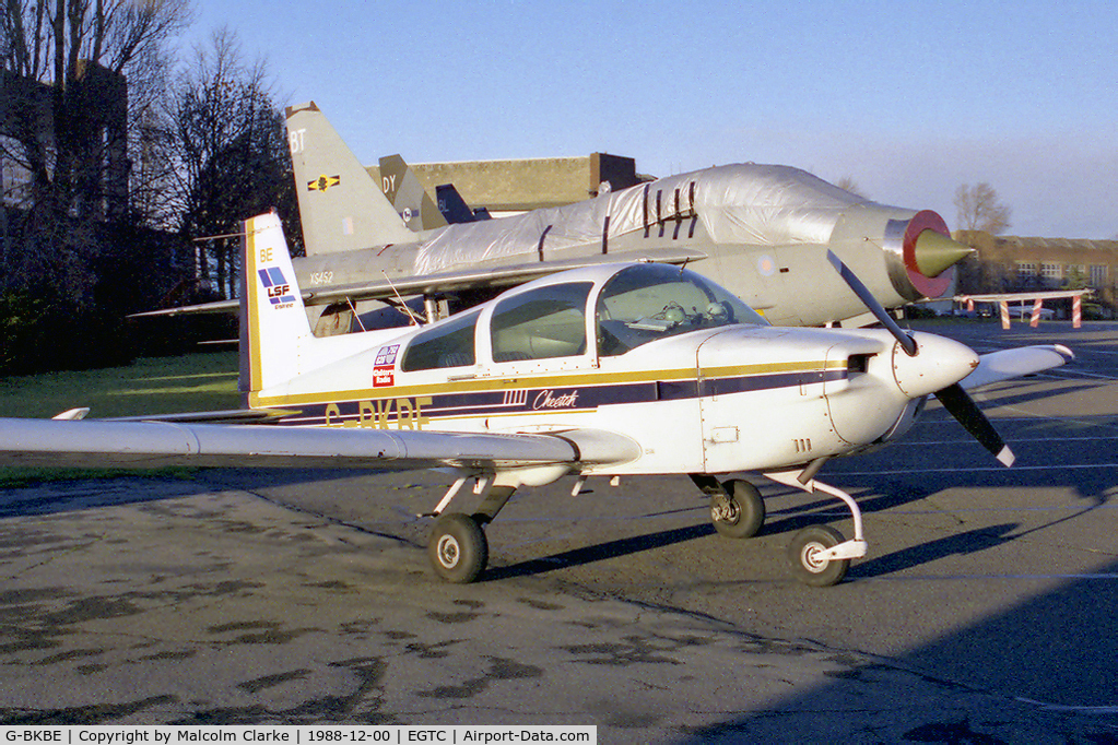 G-BKBE, 1978 Grumman American AA-5A Cheetah C/N AA5A-0836, Grumman American AA-5A Cheetah at Cranfield Airport in 1988.