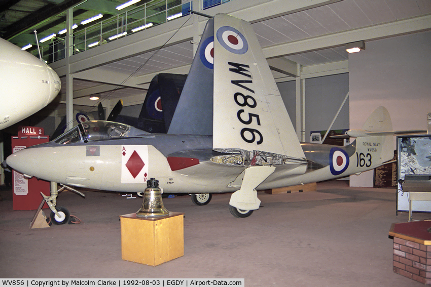 WV856, 1954 Hawker Sea Hawk FGA.6 C/N 6101, Hawker Sea Hawk FGA6. Preserved in the Fleet Air Arm Museum, RNAS Yeovilton.
