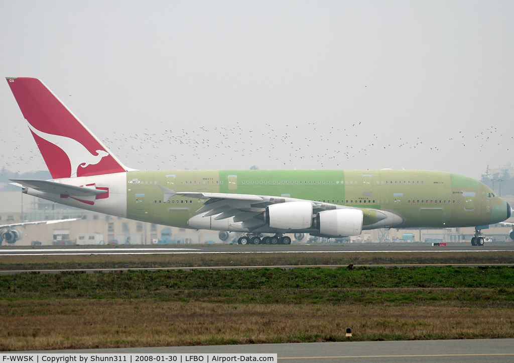 F-WWSK, 2008 Airbus A380-842 C/N 014, C/n 0014 - First for Qantas
