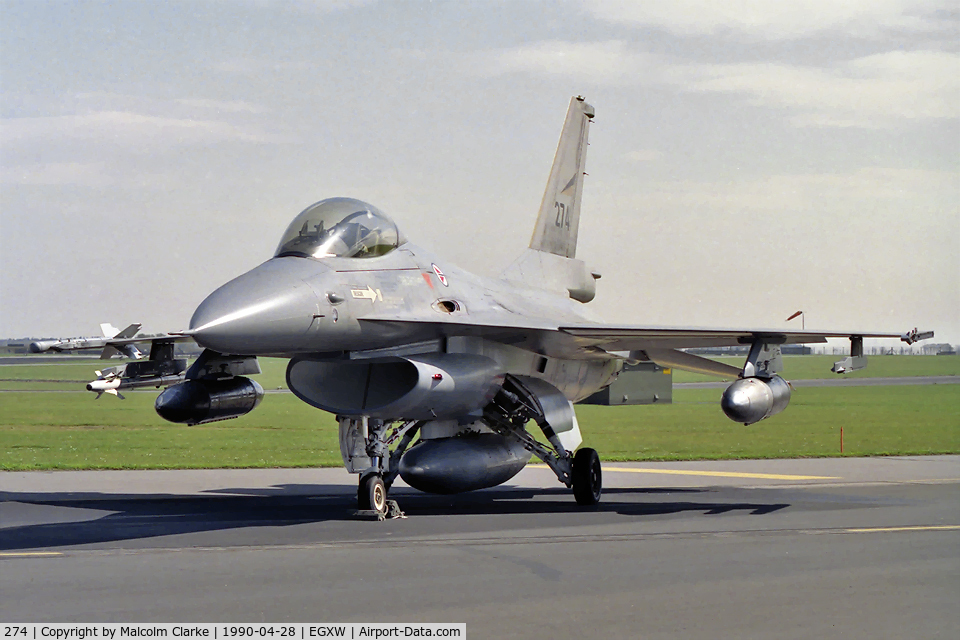 274, 1978 General Dynamics F-16A Fighting Falcon C/N 6K-3, General Dynamics F-16A Fighting Falcon at RAF Waddington's Photocall 1990