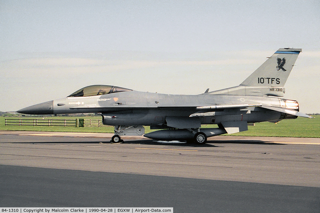 84-1310, General Dynamics F-16C Fighting Falcon C/N 5C-147, General Dynamics F-16C Fighting Falcon at RAF Waddington's Photocall in 1990.