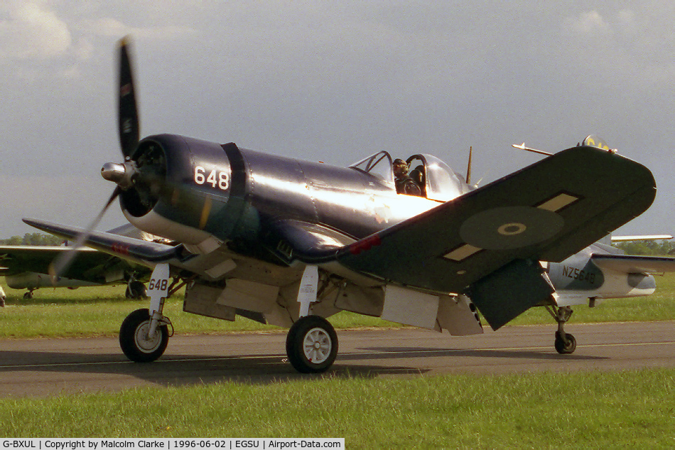 G-BXUL, 1945 Goodyear FG-1D Corsair C/N 3205, Goodyear FG-1D Corsair at Duxford's Classic Jet and Fighter Display in 1996.