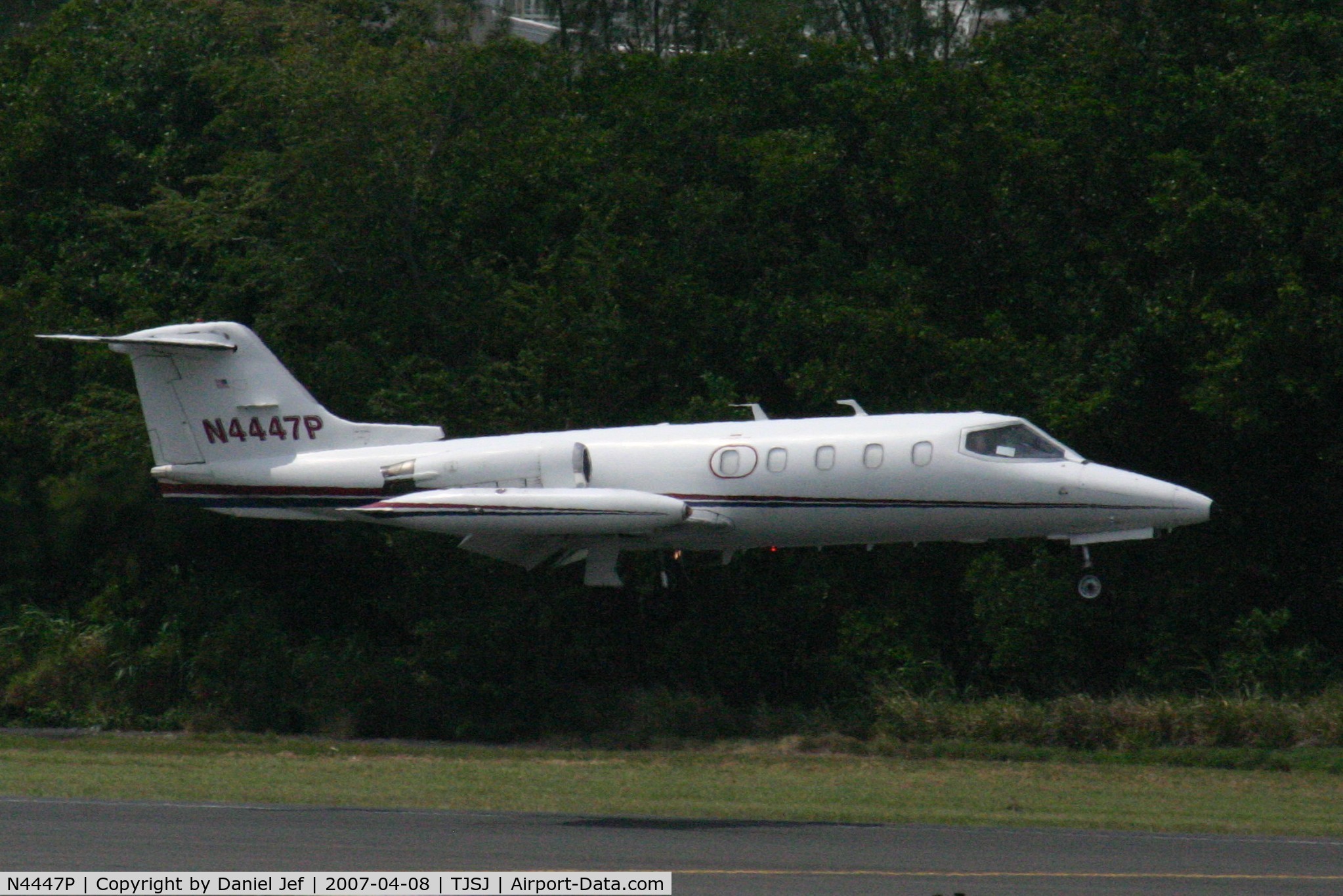 N4447P, 1981 Gates Learjet 25D C/N 338, N4447P landing at TJSJ