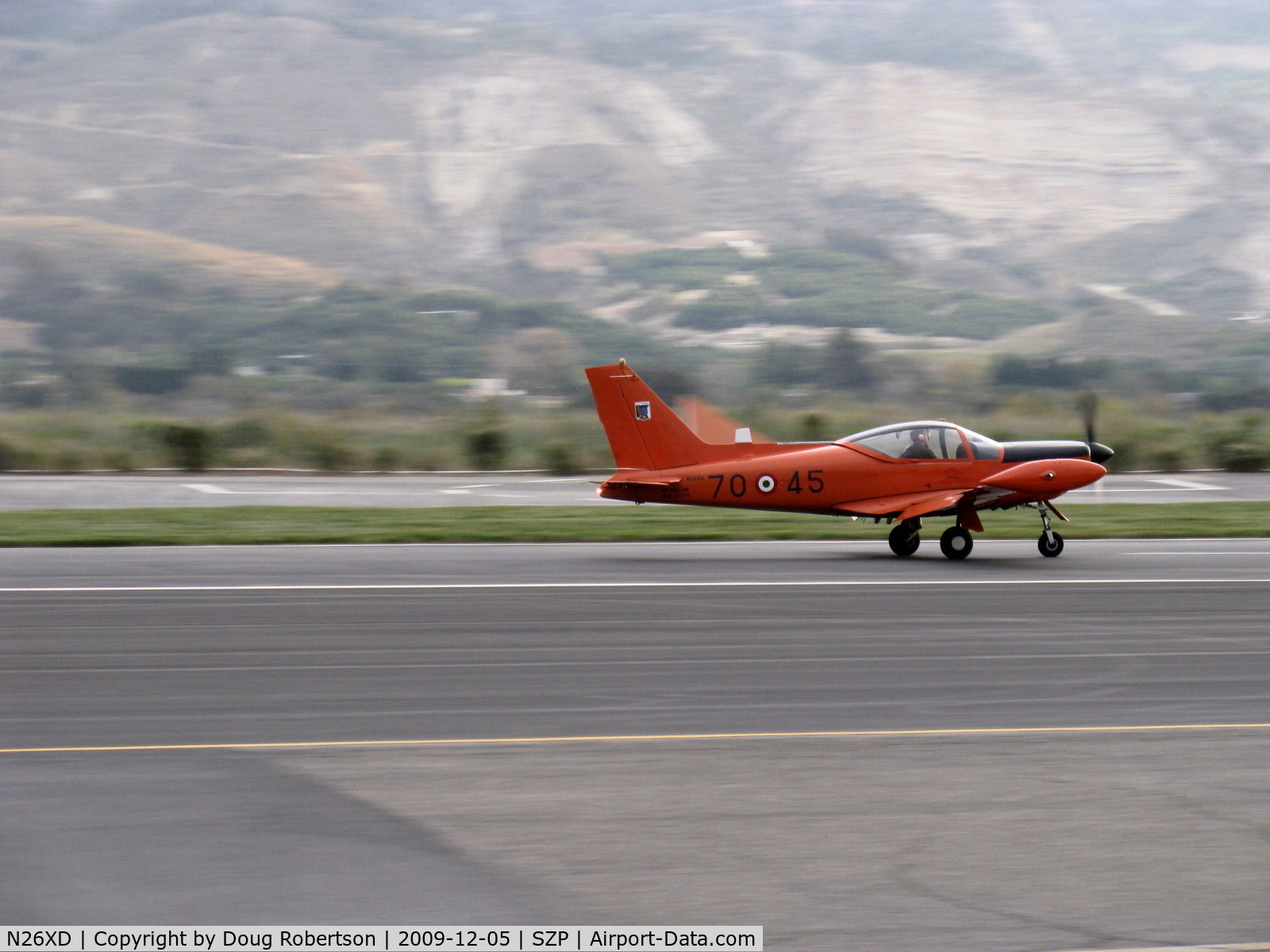 N26XD, 1987 SIAI-Marchetti F-260C C/N 40-016, 1987 SAIA Marchetti F.260C, Lycoming O-540-D4A5 260 Hp, landing Rwy 22
