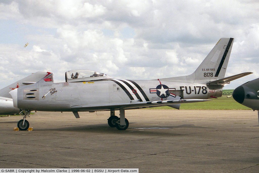 G-SABR, 1948 North American F-86A Sabre C/N 151-083 (151-43547), North American F-86A Sabre. At Duxfords Classic Jet & Fighter Display in 1996.