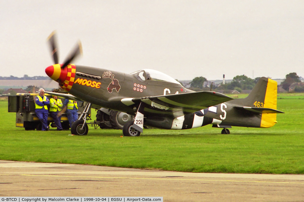 G-BTCD, 1944 North American P-51D Mustang C/N 122-39608, North American P-51D Mustang at The Imperial War Museum, Duxford in 1998.