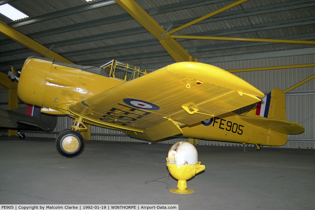 FE905, Noorduyn AT-16 Harvard IIB C/N 14-639, Noorduyn AT-16 Harvard Mk2B at Newark Air Museum, Winthorpe, UK in 1992.