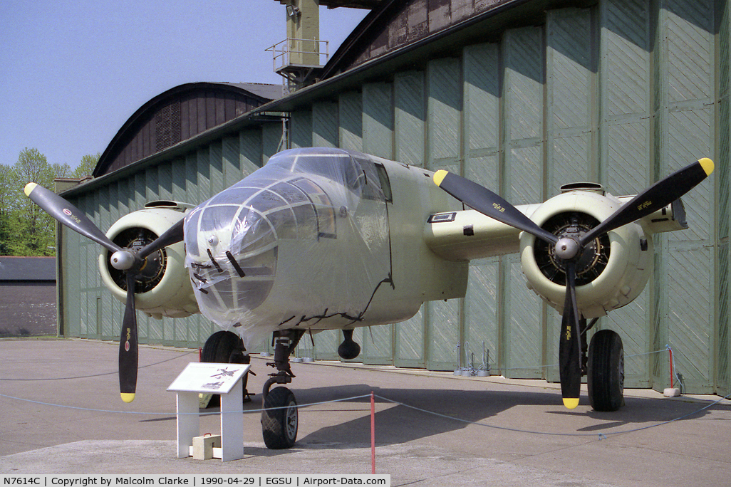 N7614C, 1944 North American B-25J Mitchell C/N 108-37246, North American B-25J Mitchell under renovation at The Imperial War Museum Duxford in 1990.