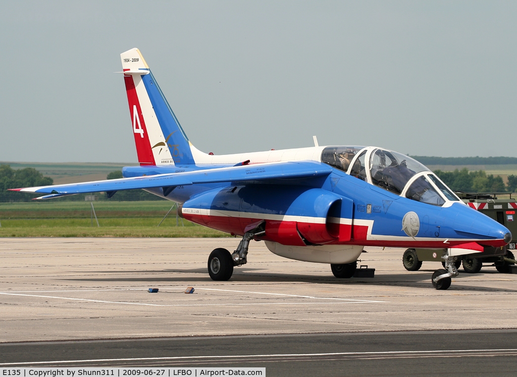 E135, Dassault-Dornier Alpha Jet E C/N E135, Used as a demo aircraft during LFSR Airshow 2009