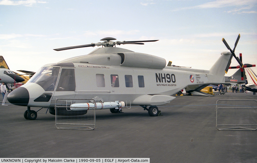 UNKNOWN, Helicopters Various C/N unknown, NH Industries NH-9 at Farnborough in 1990.