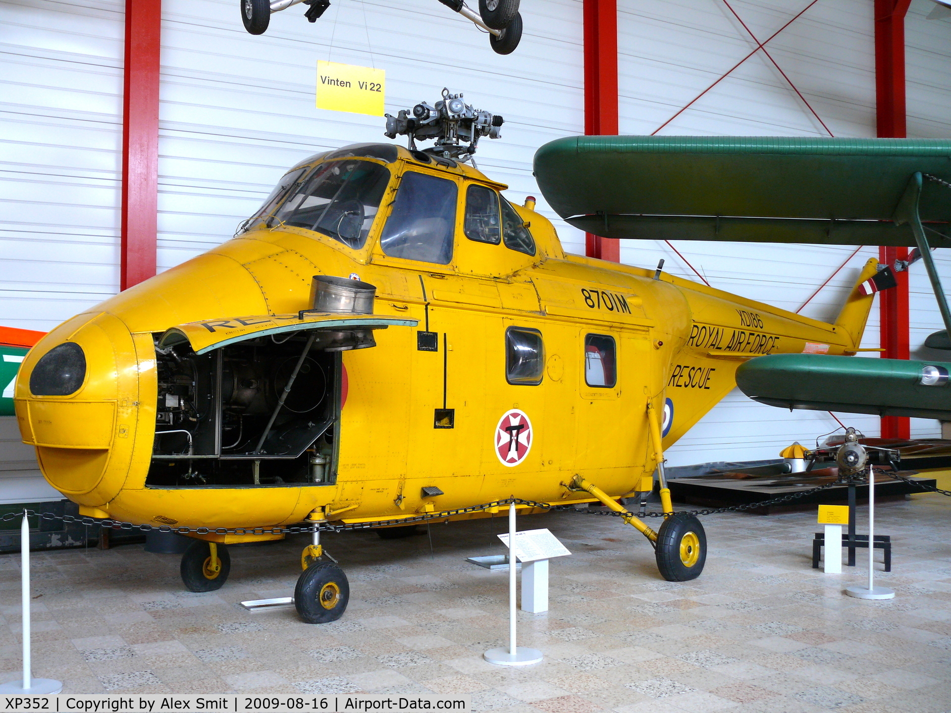 XP352, 1962 Westland Whirlwind HAR.10 C/N WA368, Westland Whirlwind HAR10 XP352/8701M Rescue Royal Air Force fitted with tail of XD168 in Hermerskeil Museum Flugausstellung Junior