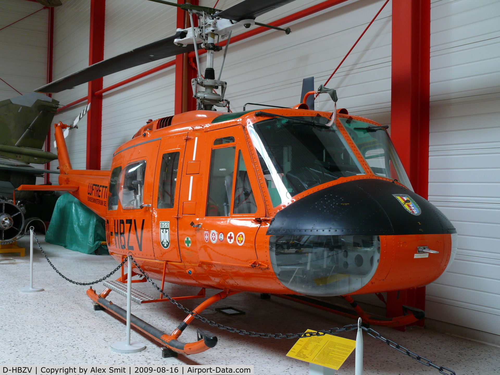 D-HBZV, Bell (Dornier) UH-1D Iroquois (205) C/N 8351, Bell UH-1D Iroquois D-HBZV Luftrettung  in the Hermerskeil Museum Flugausstellung Junior