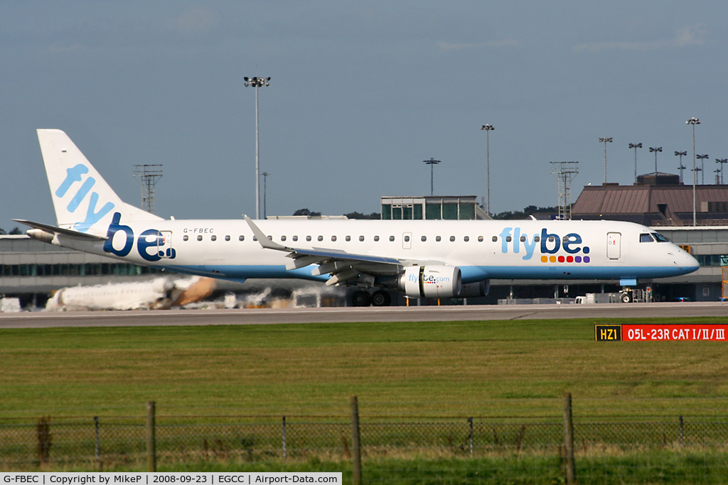 G-FBEC, 2006 Embraer 195LR (ERJ-190-200LR) C/N 19000069, Runway 05L arrival.