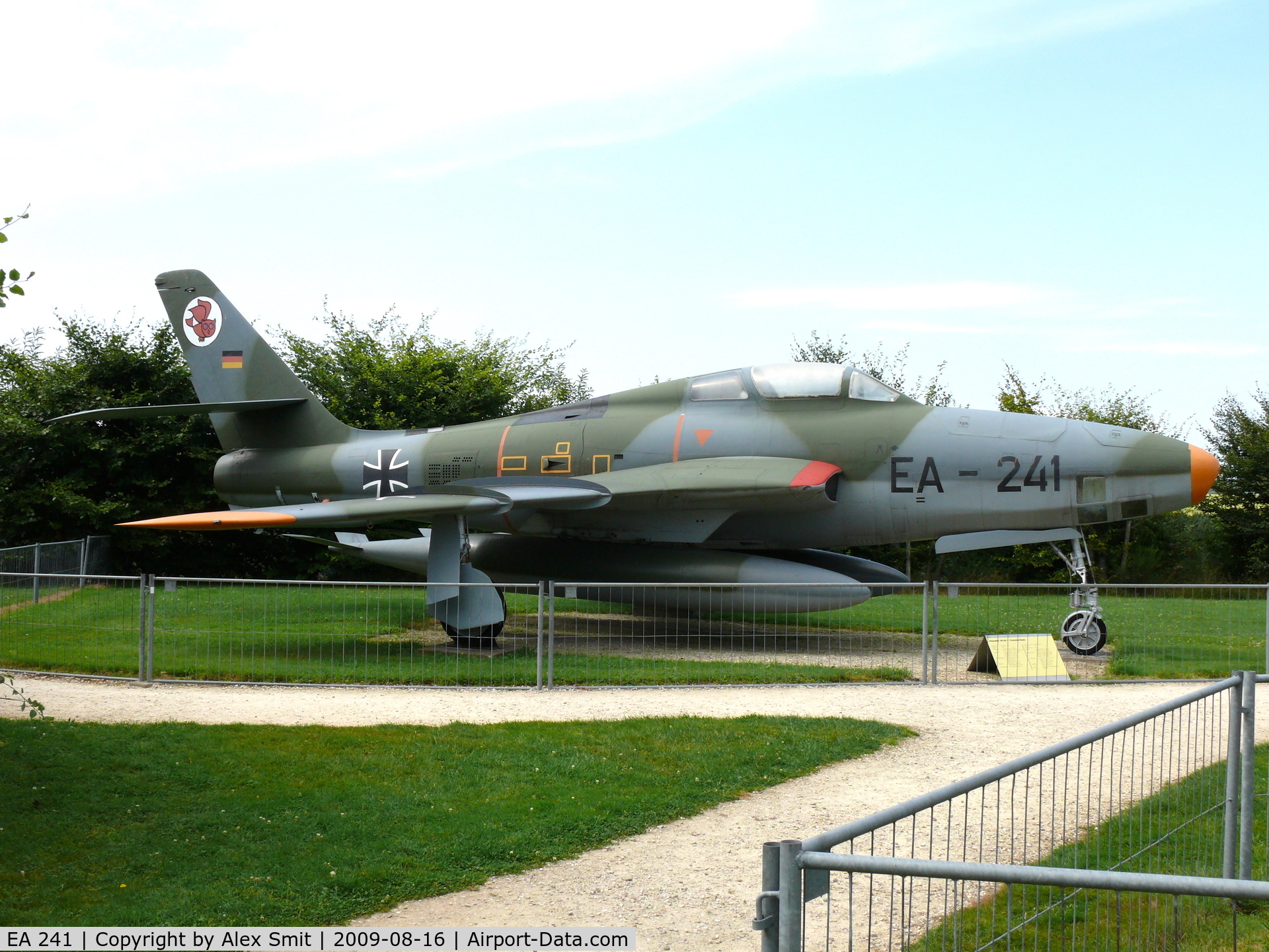 EA 241, 1952 Republic RF-84F Thunderflash C/N Not found 52-7377, Republic RF-84F Thunderflash EA+241 German Air Force in the Hermerskeil Museum Flugausstellung Junior