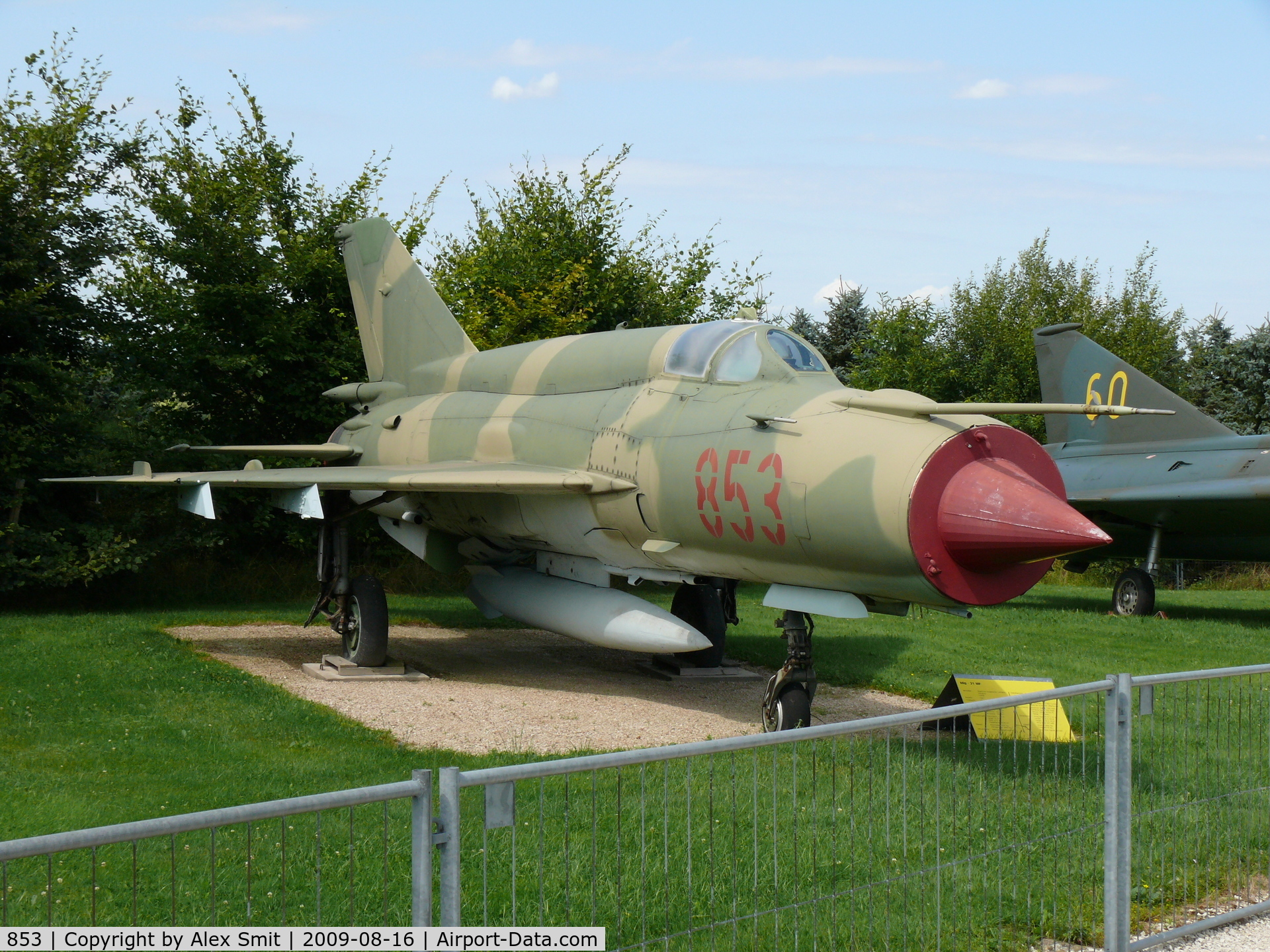 853, Mikoyan-Gurevich MiG-21Bis C/N 75058015, Mikoyan Guerevich Mig21Bis Fishbed 853 East German Air Force in the Hermerskeil Museum Flugausstellung Junior
