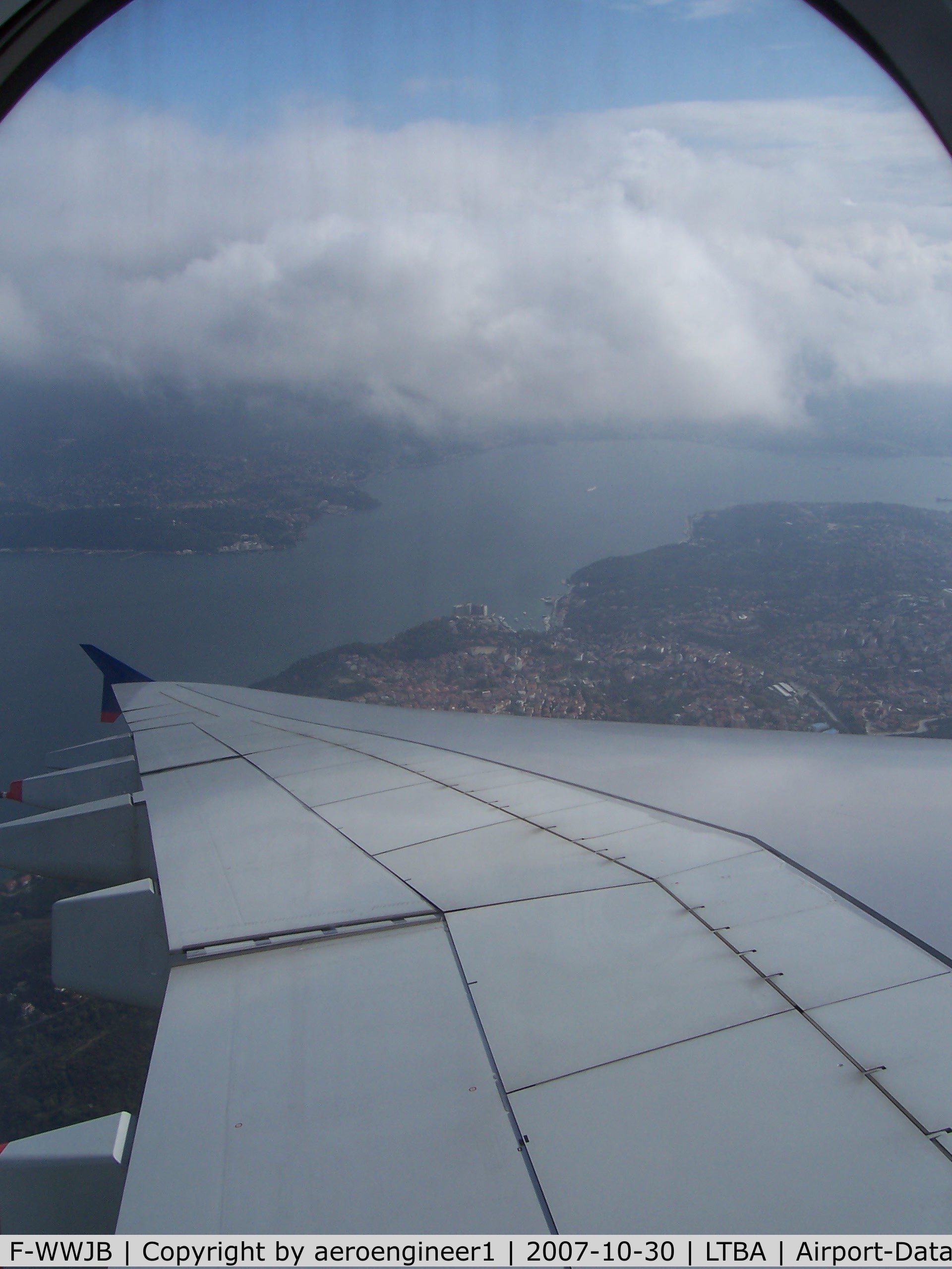 F-WWJB, 2006 Airbus A380-861 C/N 007, A380 approaching to Istanbul over Bosphorus