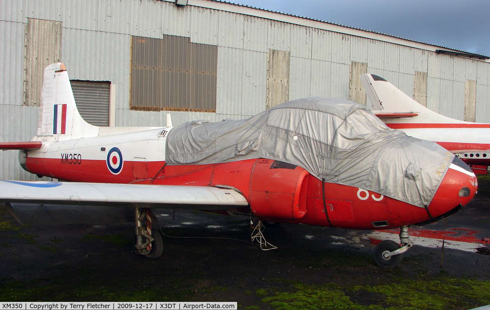 XM350, 1959 Hunting P-84 Jet Provost T.3A C/N PAC/W/6307, Jet Provost T3A exhibited at the Doncaster AeroVenture Museum