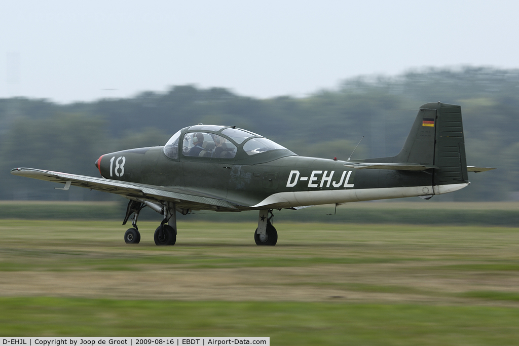 D-EHJL, Focke-Wulf FWP-149D C/N 45, take off from Diest after a visit to the old-timer fly-in.
