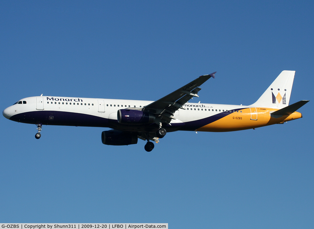 G-OZBS, 2001 Airbus A321-231 C/N 1428, Landing rwy 32L