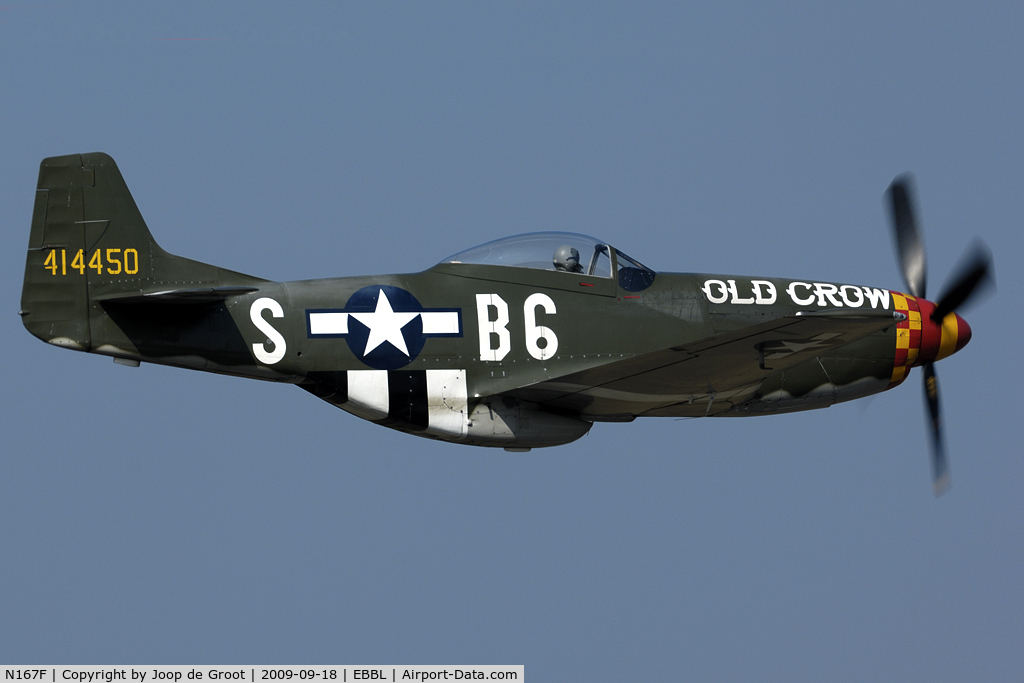 N167F, 1944 North American P-51D Mustang C/N 122-40417, arrival at the 2009 NATO Tiger Meet.