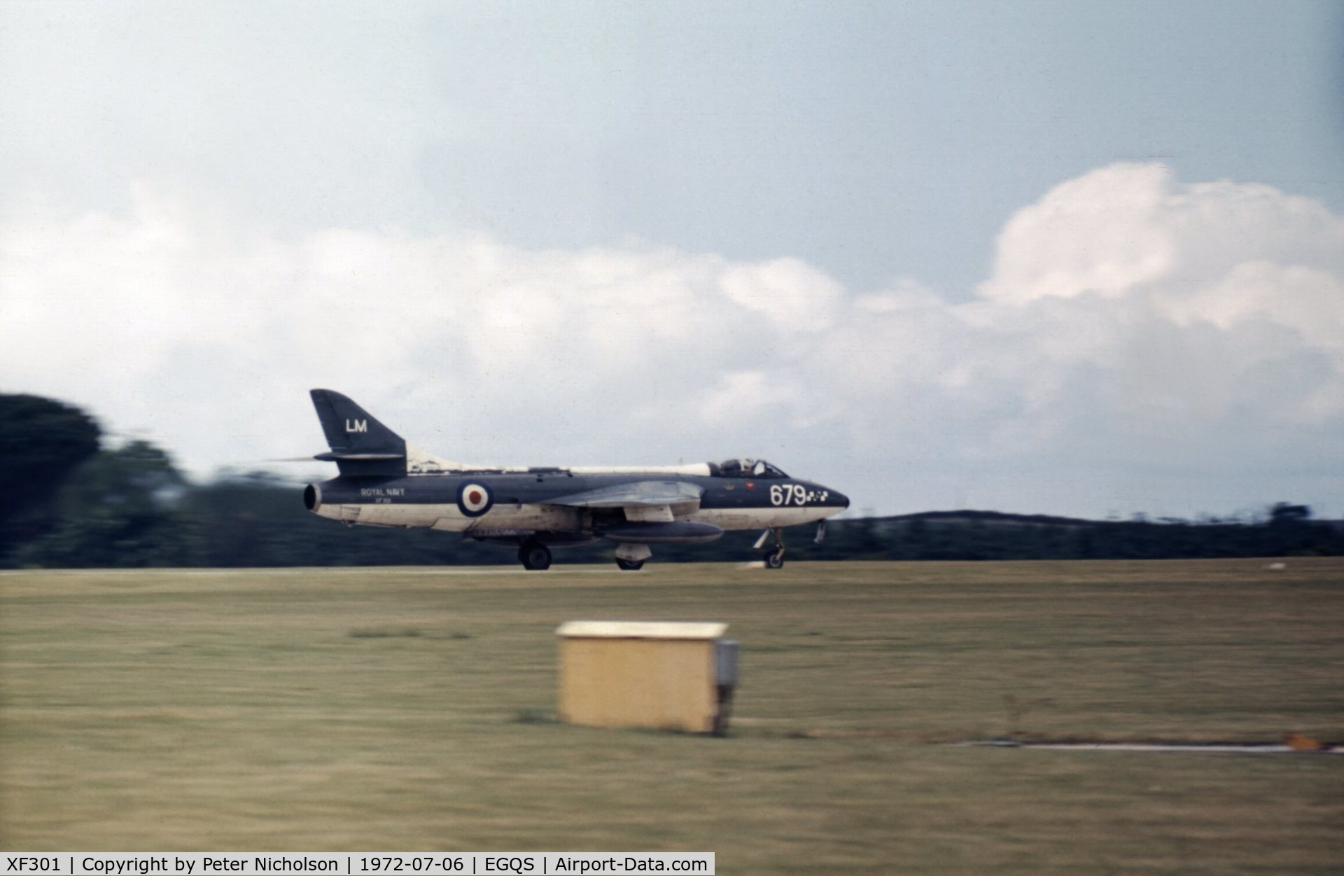XF301, 1955 Hawker Hunter GA.11 C/N HABL-003062, Hunter GA.11 of 764 Squadron at Lossiemouth in the Summer of 1972.