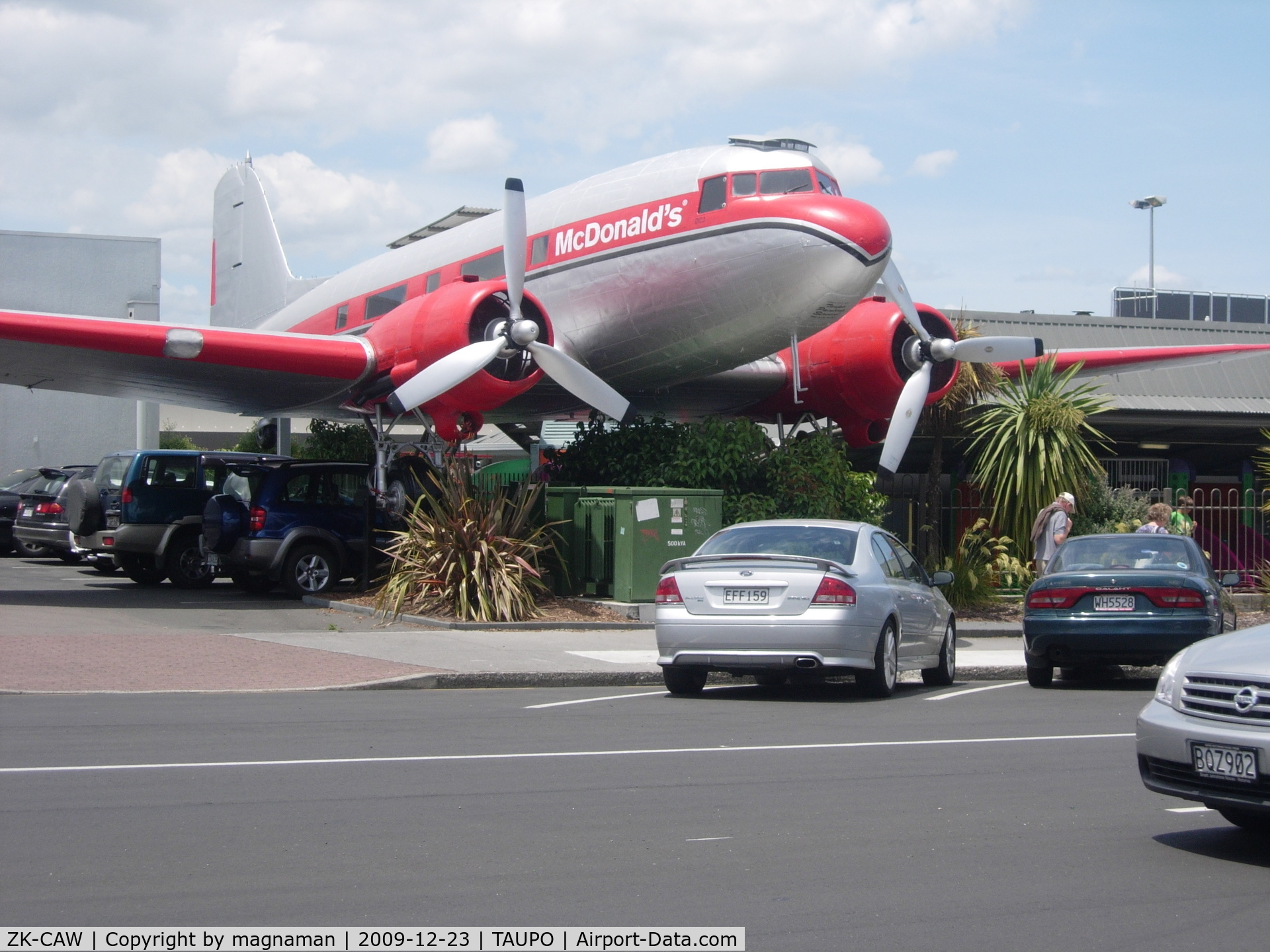 ZK-CAW, 1943 Douglas DC-3 C/N 18923, At McDonalds in Taupo