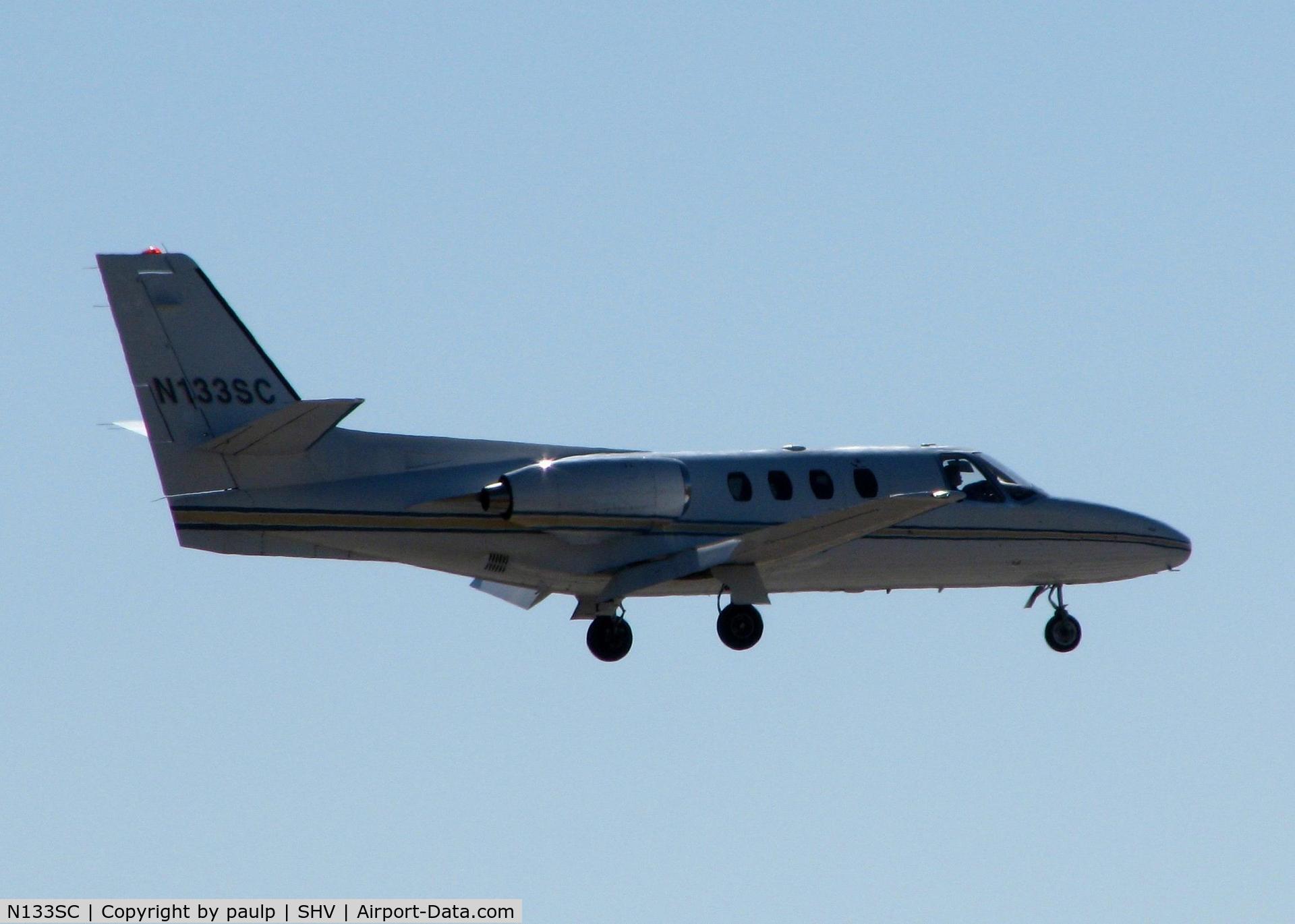 N133SC, 1979 Cessna 501 Citation I/SP C/N 501-0131, Landing on 23 at Shreveport Regional.