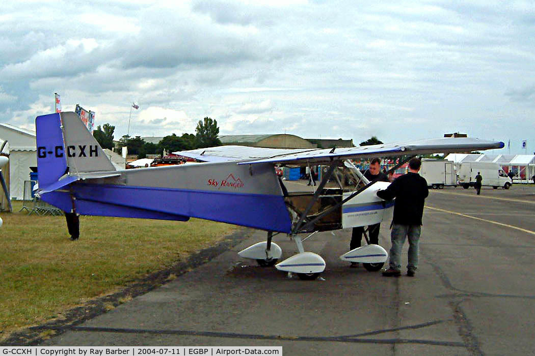 G-CCXH, 2004 Skyranger J2.2(1) C/N BMAA/HB/377, Seen at the PFA Fly in 2004 Kemble UK. Being made ready for departure.