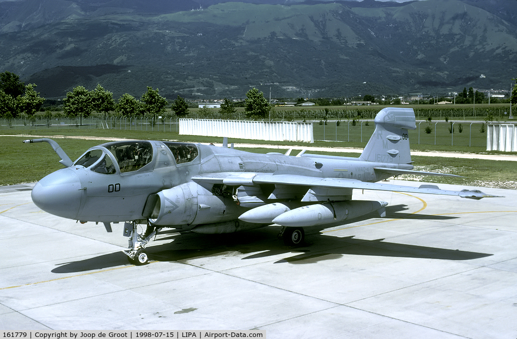 161779, Grumman EA-6B Prowler C/N P-102, During the Balkan crisis lots of American aircraft operated out of Aviano. VMAQ-4 was present for ECM duties.