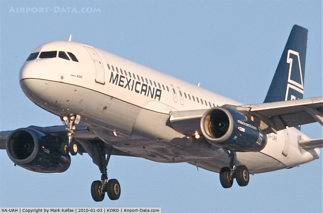 XA-UAH, 1993 Airbus A320-231 C/N 447, Mexicana A320-231, MXA808, arriving RWY 28 KORD from MMM (Monterrey).Y