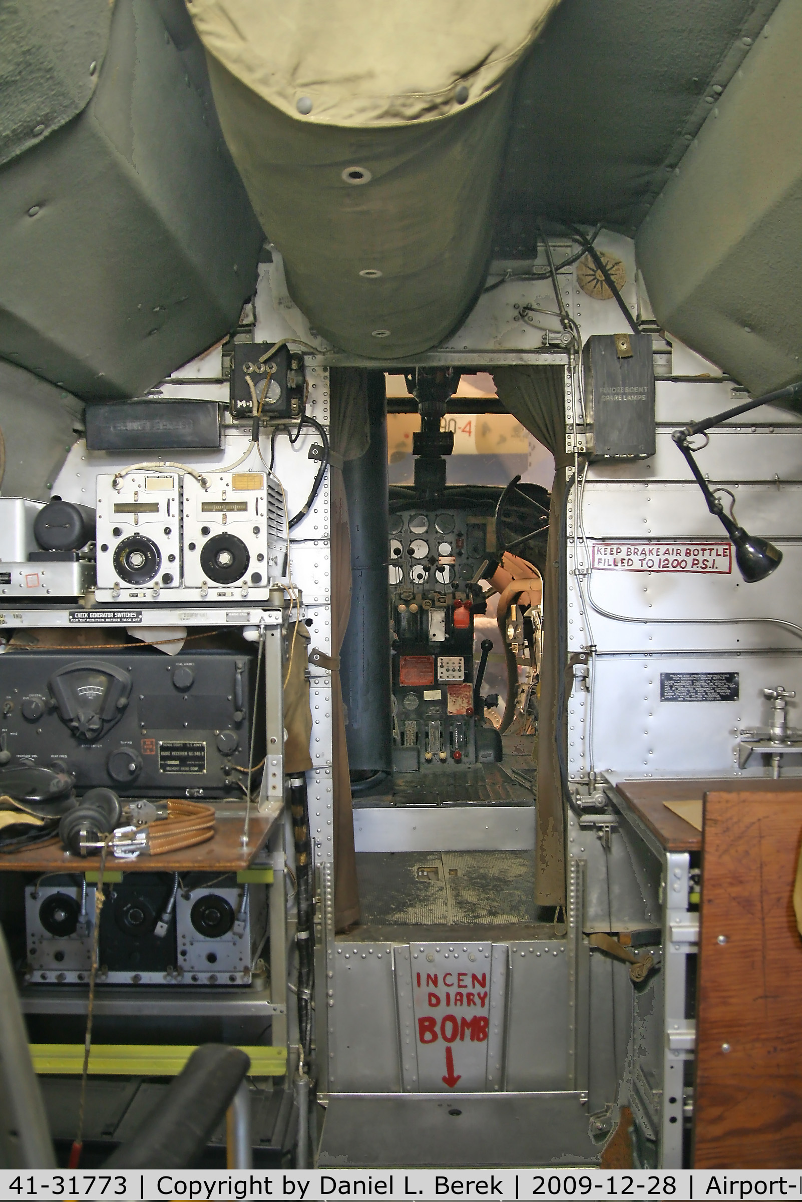41-31773, 1941 Martin B-26B Marauder C/N 3487, This is the interior of the forward fuselage section of this preserved WWII bomber.
