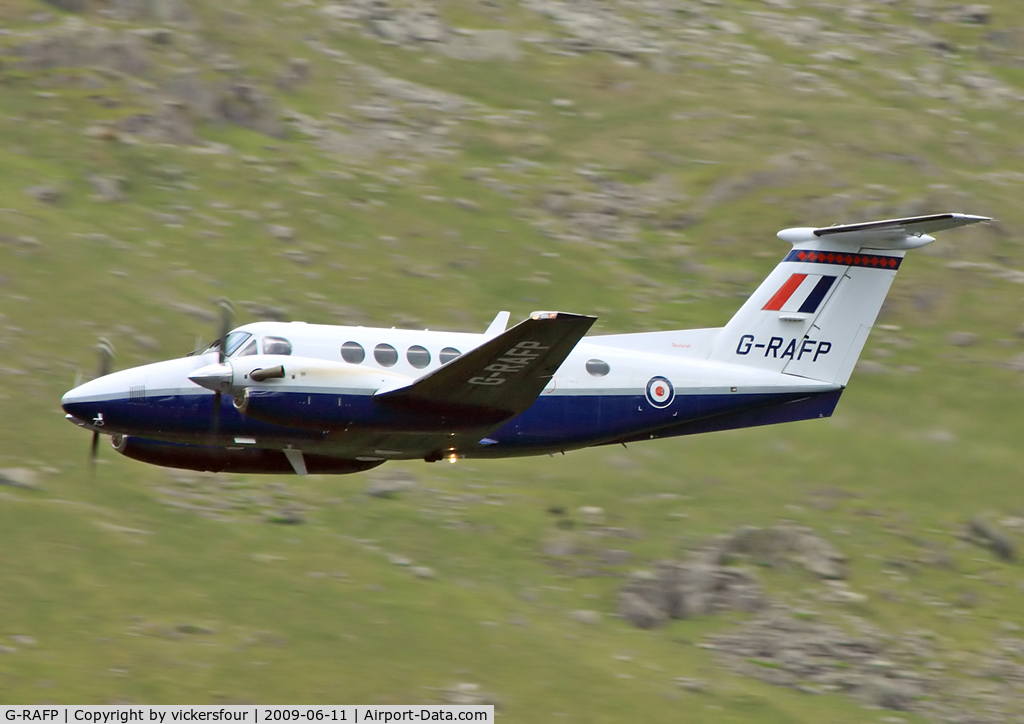G-RAFP, 2003 Raytheon B200 King Air C/N BB-1837, Royal Air Force. Operated by 45 (R) Squadron. Taken at Thirlmere, Cumbria.