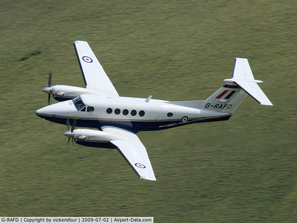 G-RAFD, 2008 Hawker Beechcraft B200GT King Air C/N BY-32, Royal Air Force King Air 200GT (c/n BY-32). Operated by 45 (R) Squadron. Taken in the M6 Pass, Cumbria.