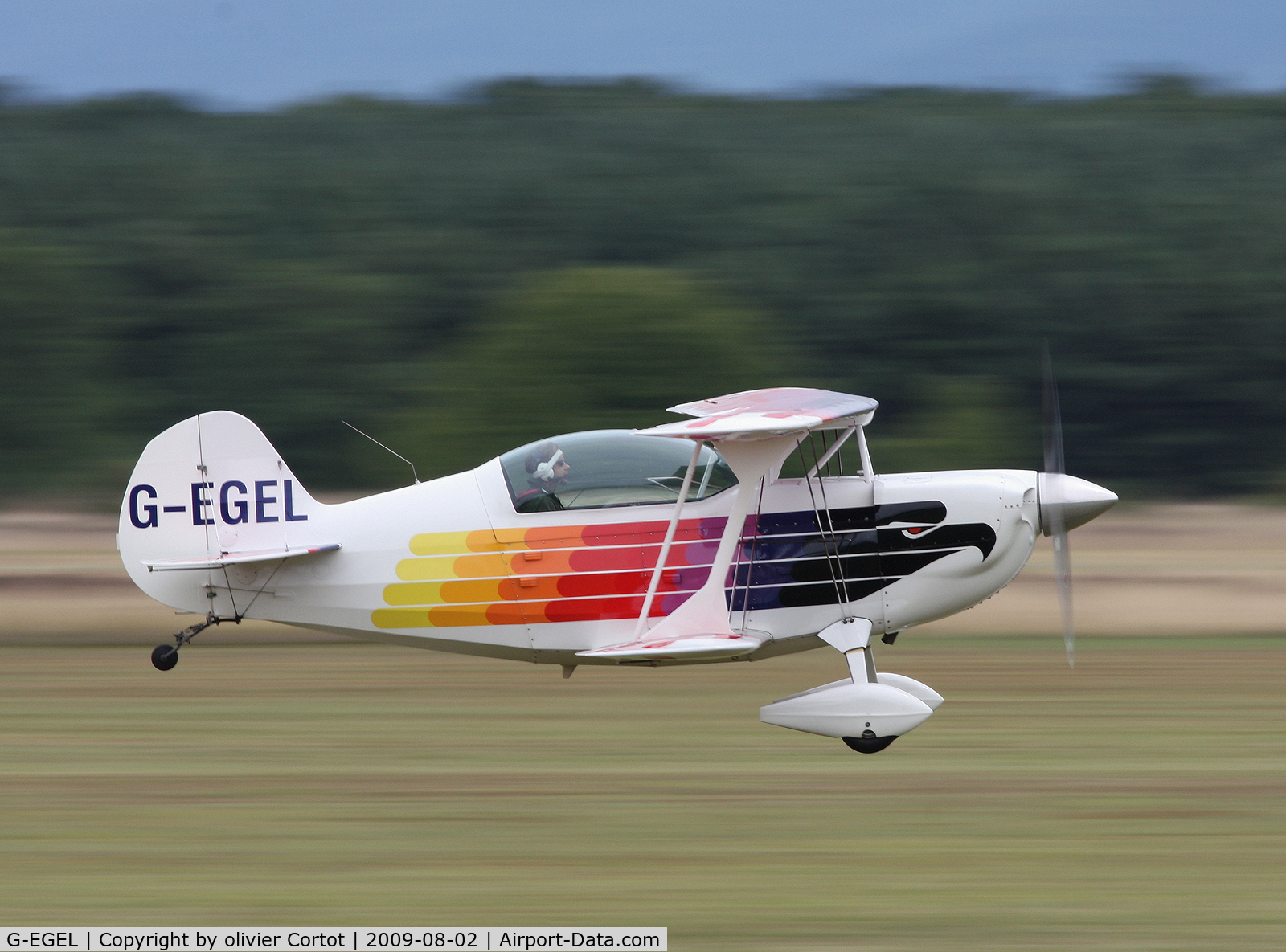 G-EGEL, 1991 Christen Eagle II C/N S308, taking off at the mulhouse airshow