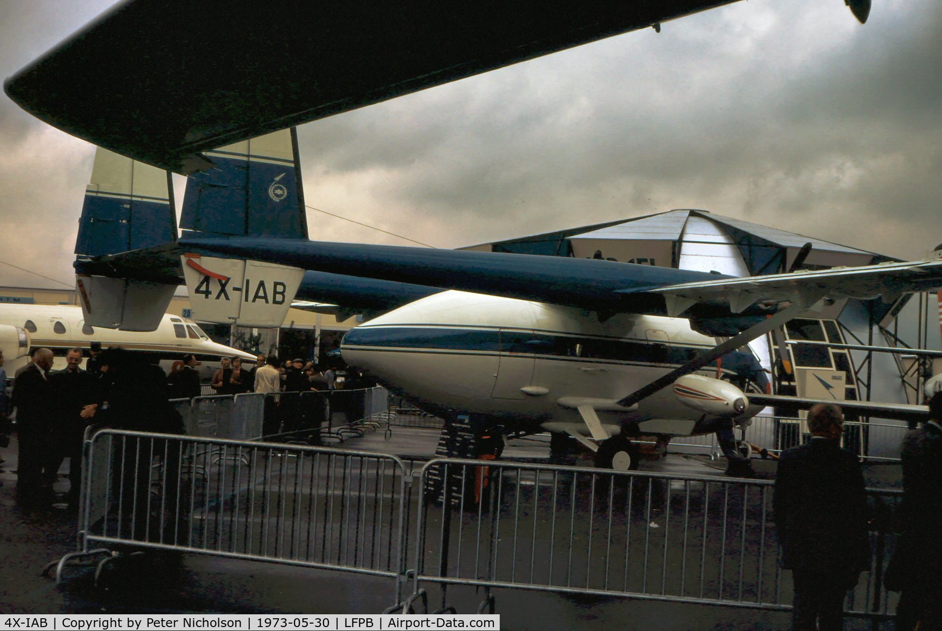 4X-IAB, 1972 Israel Aircraft Industries IAI-201 Arava C/N 0004, This military transport version of the Arava was on display at the 1973 Paris Airshow at Le Bourget.