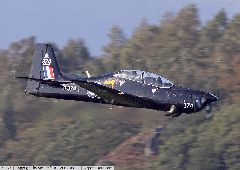ZF374, 1992 Short S-312 Tucano T1 C/N S117/T88, Royal Air Force. Operated by 1 FTS. Levens Valley, Cumbria.