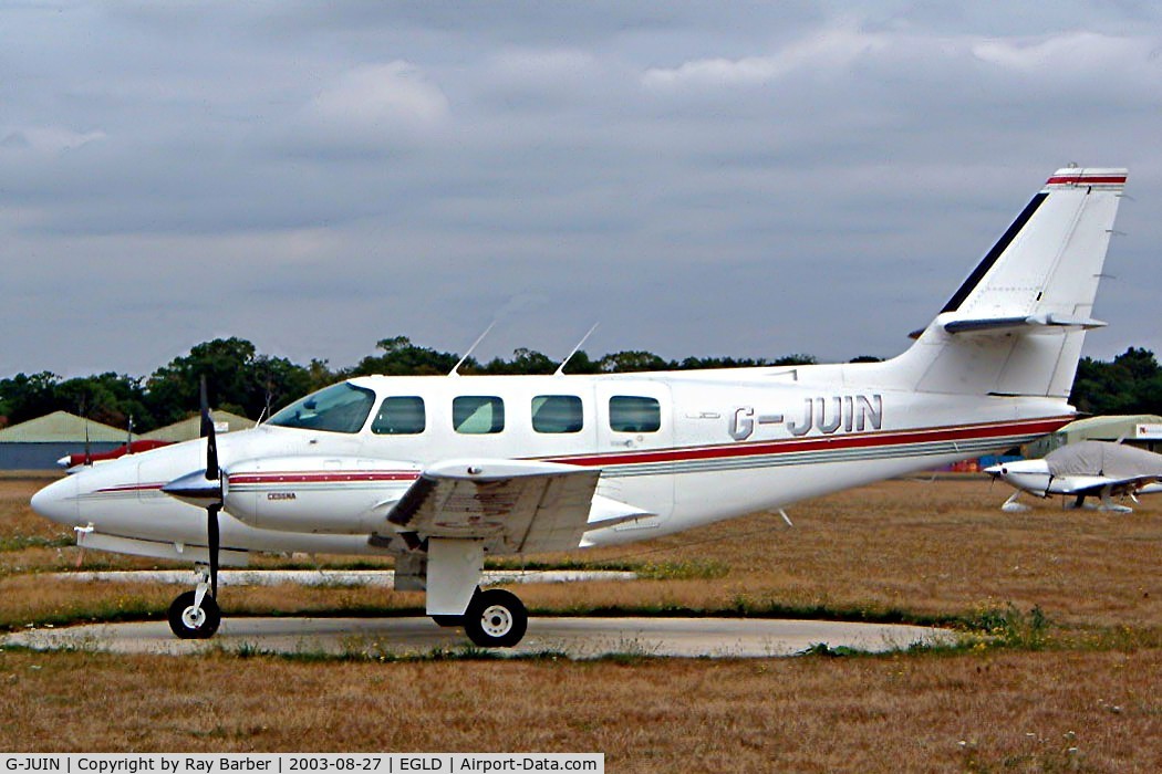 G-JUIN, 1982 Cessna T303 Crusader C/N T30300014, Cessna T.303 Crusader [T303-00014] Denham~G 27/08/2003. Seen at its home base of Denham.