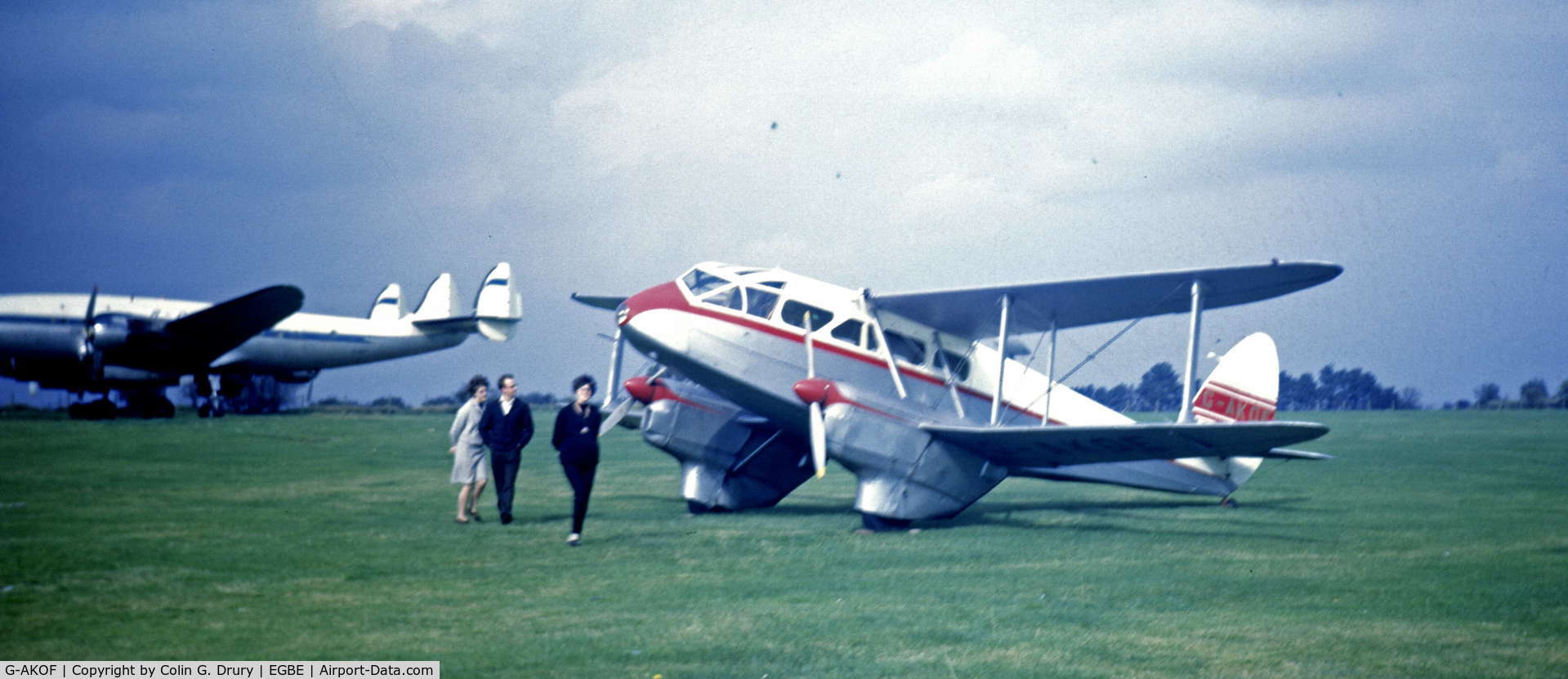 G-AKOF, 1941 De Havilland DH-89A Dominie/Dragon Rapide C/N 6538, G-AKOF, possibly at Coventry Airport