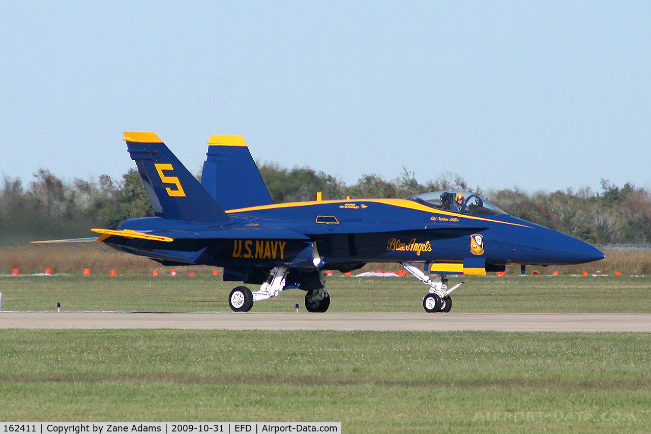 162411, McDonnell Douglas F/A-18A Hornet C/N 0243, USN Blue Angels at the Wings Over Houston Airshow