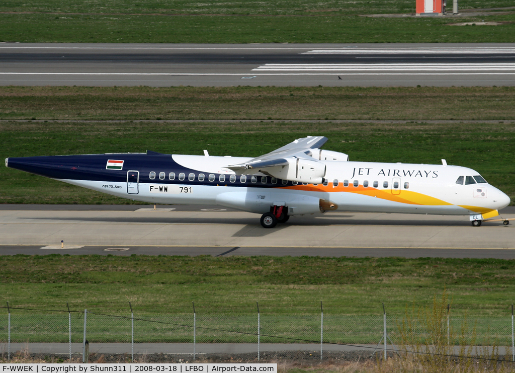 F-WWEK, 2008 ATR 72-212A C/N 791, C/n 791 - Go out from paintshop without tail and registrered as F-WWEK later...