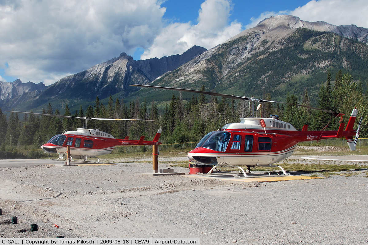 C-GALJ, Bell 206L-3 LongRanger III C/N 51010, Together with C-GALL at Alpine Helicopter's Homebase in Canmore