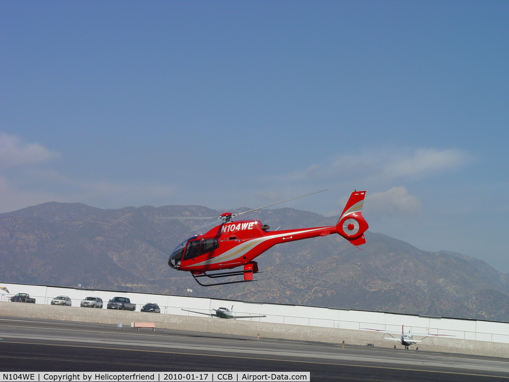 N104WE, 2006 Eurocopter EC-120B Colibri C/N 1445, Taking off westbound from runway 24
