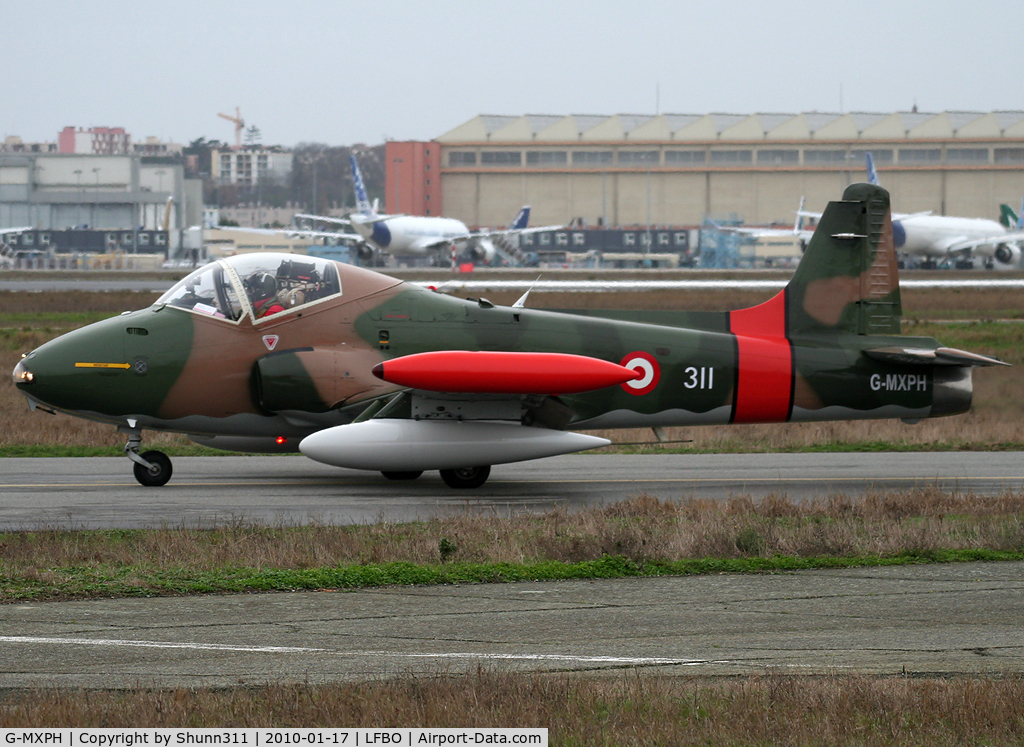 G-MXPH, 1970 BAC 167 Strikemaster C/N EEP/JP-1931, Taxiing holding point rwy 32L after fuel stop...