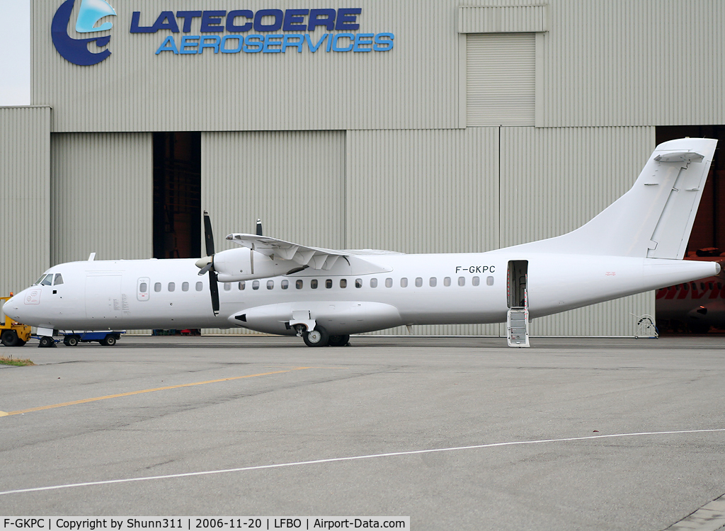 F-GKPC, 1990 ATR 72-102 C/N 171, Parked at Latecoere Aeroservices in all white on return to lessor...