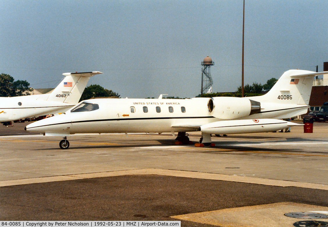 84-0085, 1984 Gates Learjet C-21A C/N 35A-531, C-21A Learjet of 58th Military Airlift Squadron at Ramstein on display at the 1992 Mildenhall Air Fete.