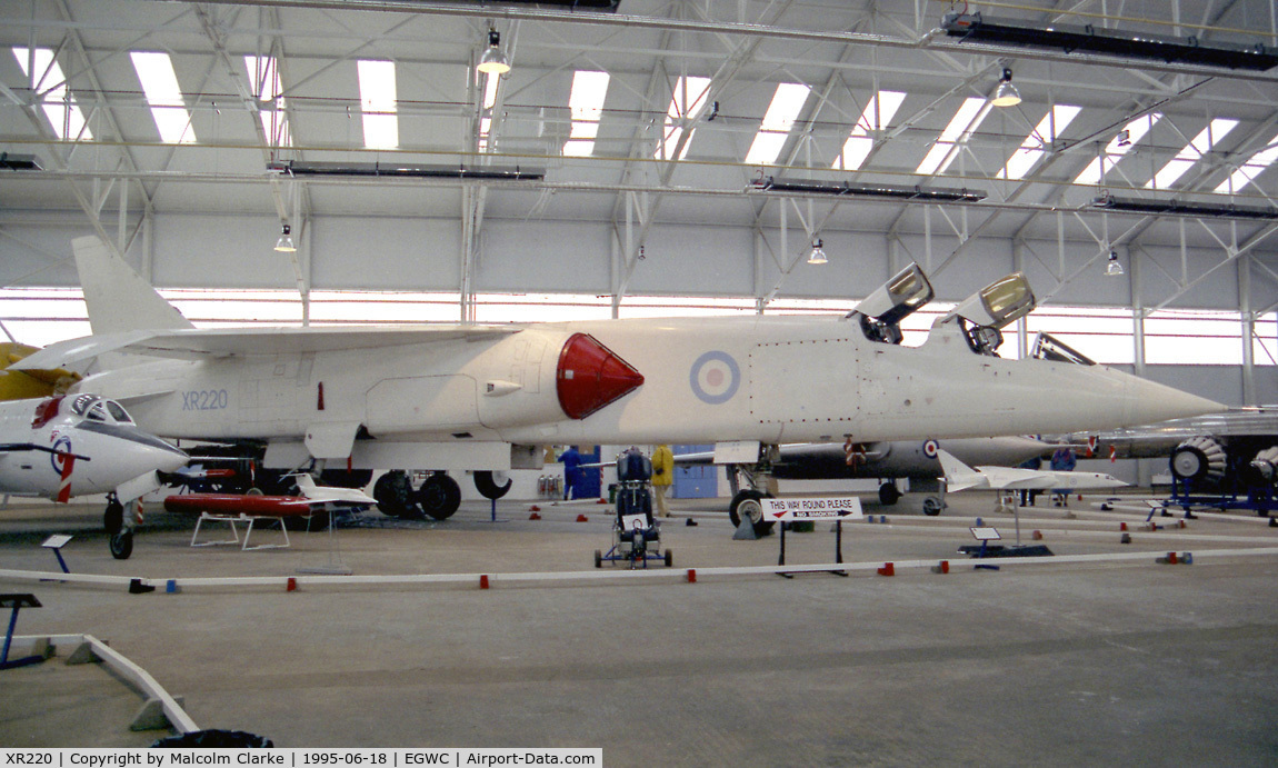 XR220, BAC TSR-2 C/N XO-2, BAC TSR-2 at the Aerospace Museum, RAF Cosford in 1995.