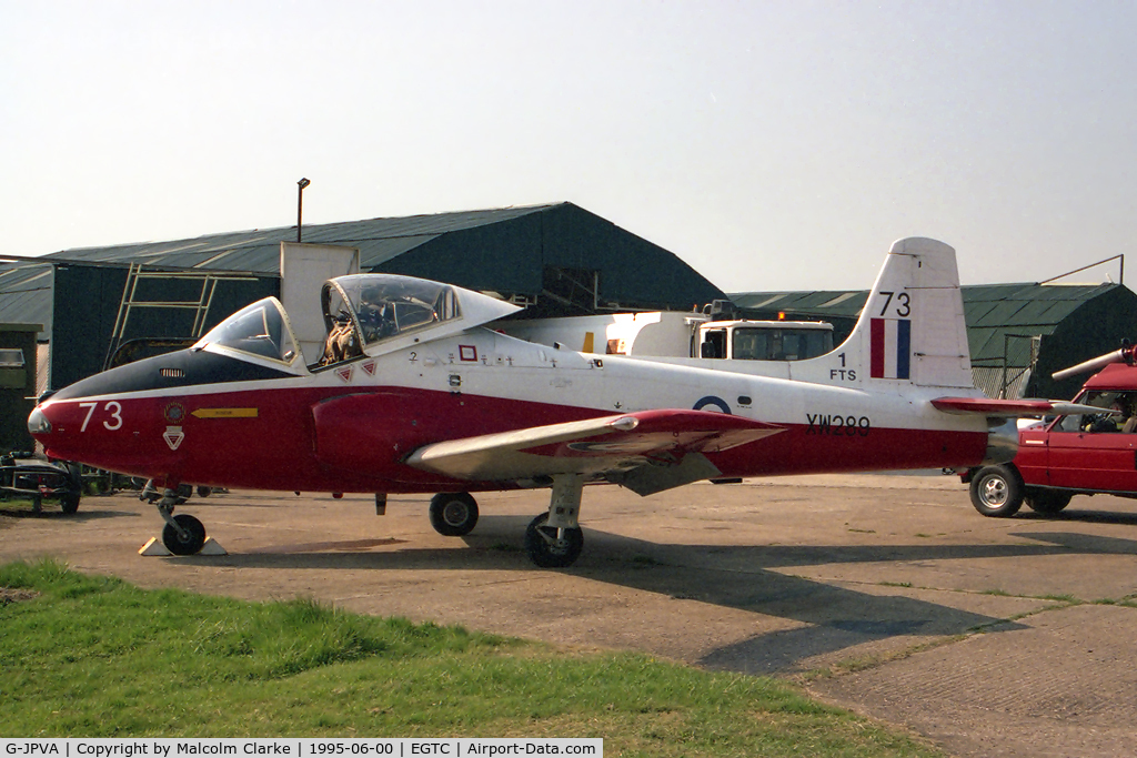 G-JPVA, 1971 BAC 84 Jet Provost T.5A C/N EEP/JP/953, BAC 84 Jet Provost T5A at Cranfield Airfield in 1995. Formerly XW289 with the RAF.